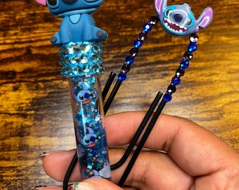 Blue Alien–Inspired Pen & Decorative Paper Clip Set – Planner Accessory Bundle