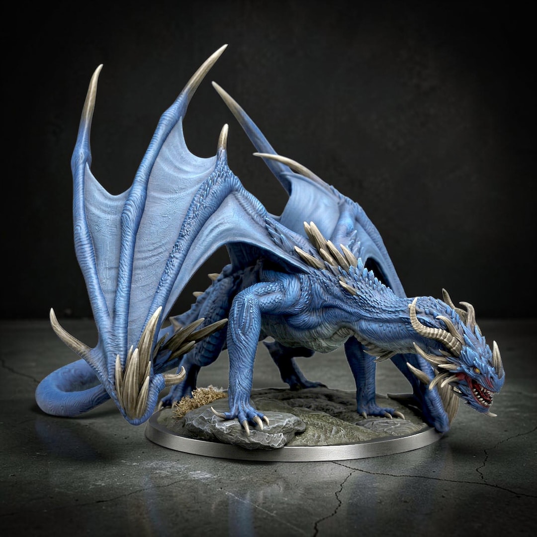 Tabletop Minis | Sapphire Dragon | Dnd Miniature Dragon | Fantasy RPG ...