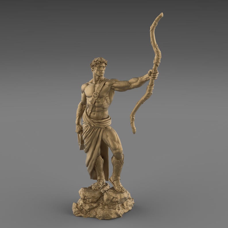 Greek God Apollo Figurine, Bow and Lyre | Various Sizes & Finishes - Etsy