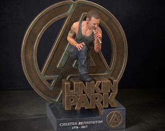 Chester Bennington Tribute Statue | Linkin Park Memorial Figurine | Various Sizes & Finishes