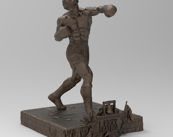 Rocky Balboa Sports Statuette for Movie Memorabilia Decor | Various Sizes & Finishes