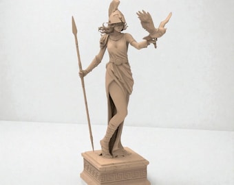 ブロンズ製アテナ像：知恵、盾、槍のギリシャの女神 - Etsy 日本