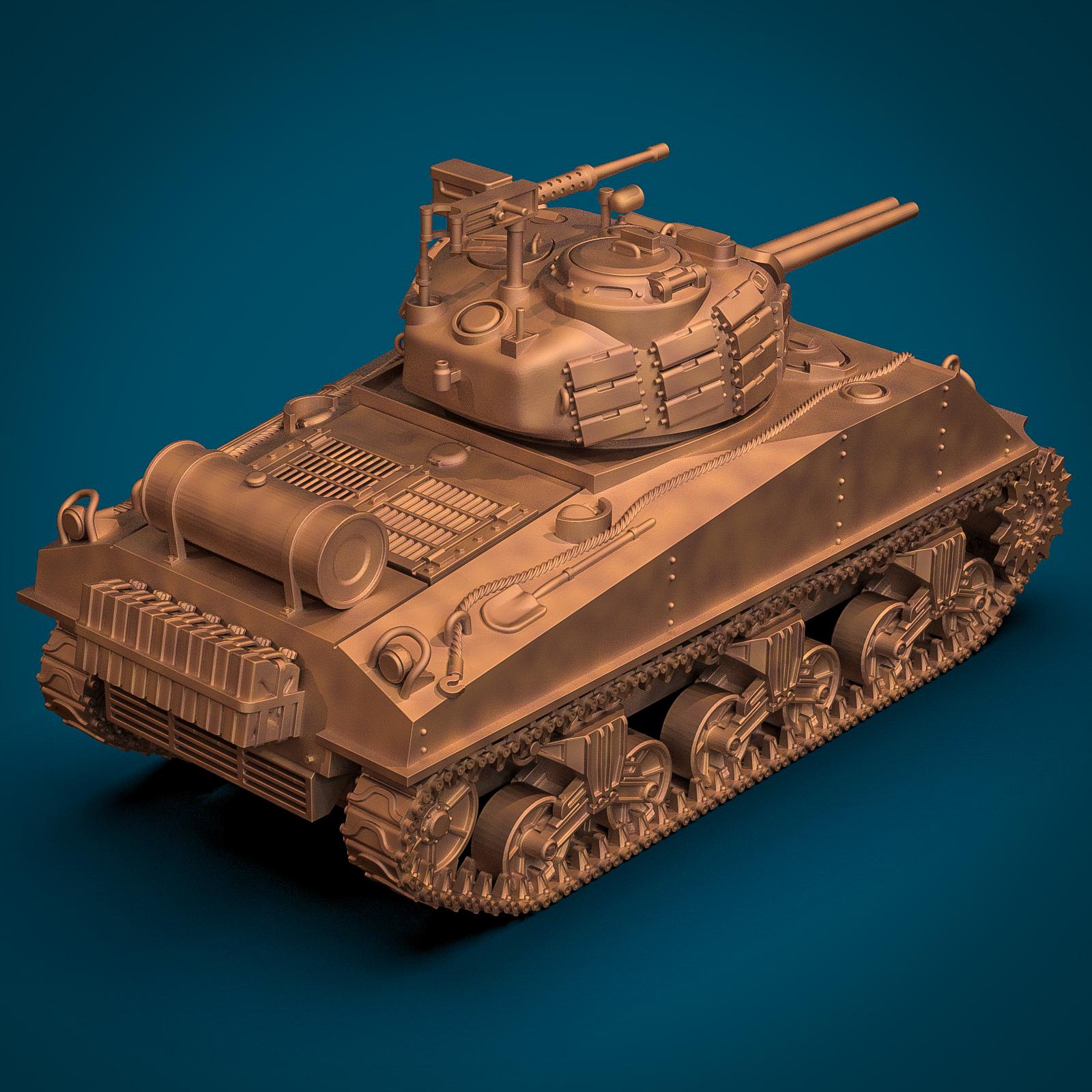 Tabletop Minis | United States M4A3R3 Sherman Zippo Tank 