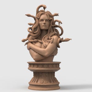 Medusa Bust Statue - Detailed Snake Hair, Fantasy Decor | Various Sizes & Finishes