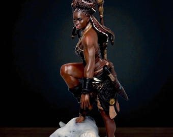 Dark Fantasy Woman Figurine | Mystical Female Warrior | Collector Display Piece