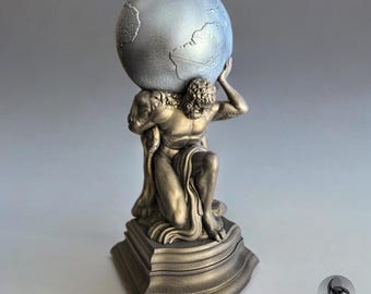 Atlas Figurine: Classic Greek Mythology - Bronze and Silver Finish