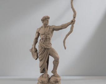Greek God Apollo Figurine, Bow and Lyre | Various Sizes & Finishes