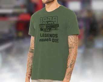Camiseta Ford F150 Bullnose de 1978: Las leyendas nunca mueren, camiseta de papá para camioneta de garaje
