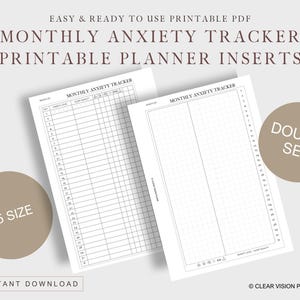 A5 PRINTABLE Monthly Anxiety & Sleep Tracker Insert | A5 Size Ring Agenda Planner Digital Download