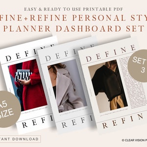 A5 DRUCKBAR Persönlicher Stil Definieren + Verfeinern Digital Dashboard Insert | A5 Größe Ring Agenda Kleiderschrank Planer Download