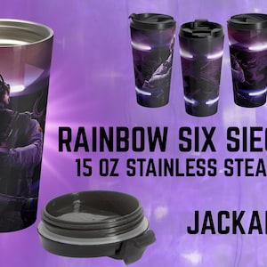 Rainbow Six Siege &#39;Jackal&#39; Travel Mug | 15oz Stainless Steel R6 Gaming Thermos