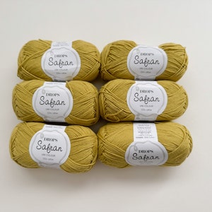 DROPS SAFRAN yarn, Egypt cotton, Crochet yarn, Summer yarn, Soft cotton yarn, Knitting cotton yarn, Amigurumi yarn