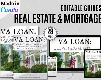VA Home Loan Guide: Real Estate Marketing Templates for Veterans (Canva Editable)