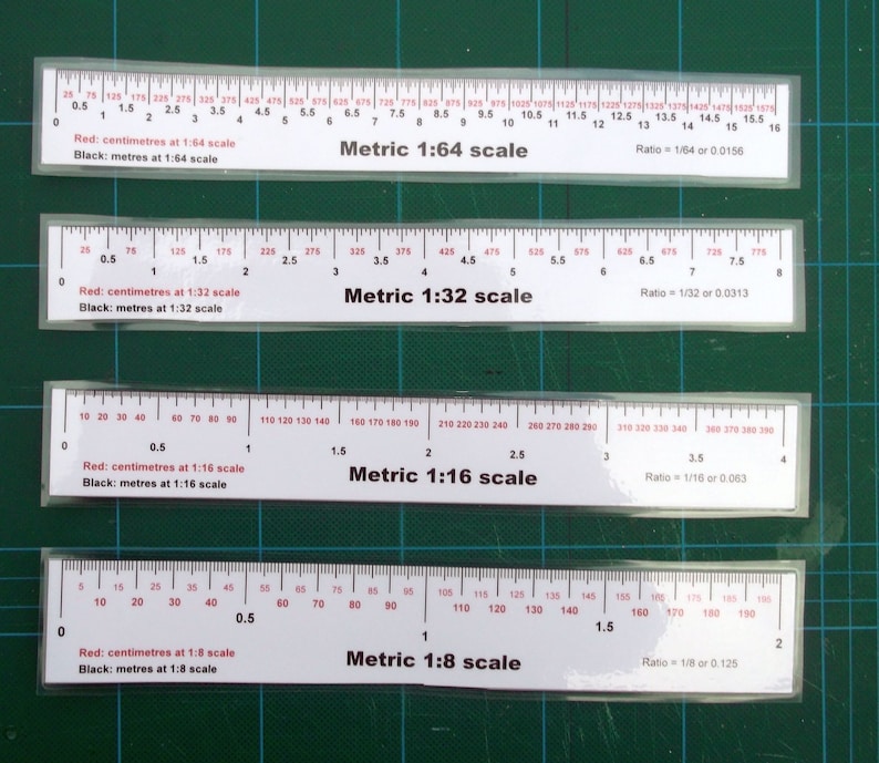 8ths Scale Rulers, Printable - METRIC (1/8, 1/16, 1/32 and 1/64) - Etsy