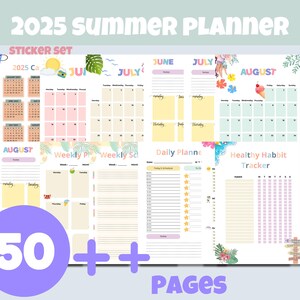 Summer Planner 2025, Summer Kids Planner, Summer Activity, Summer Bucket List, Kids Daily Schedule, Summer Vacation, Summer coloring pages