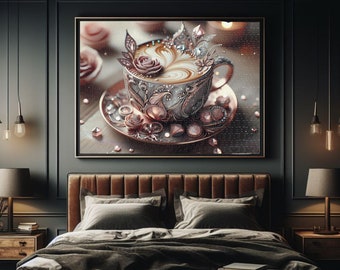 Elixir of Elegance The Jeweled Coffee Art Puzzle, Table Puzzle for Puzzle Lovers, Unique Jigsaw, Family, Adults, (1000 pcs) & (500 pcs)