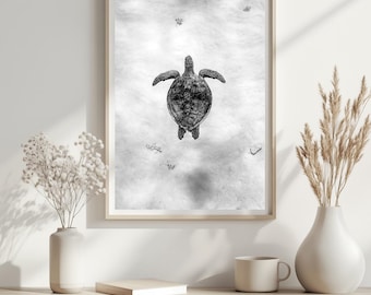 Sea Turtle Photograph, Ocean Wall Art (Digital Print)