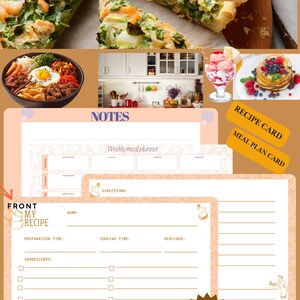 Cartes de recettes et cartes de plan de repas hebdomadaires, cartes de recettes 6 x 4 recto-verso, cartes de recettes vierges, excellent cadeau et souvenir personnalisé