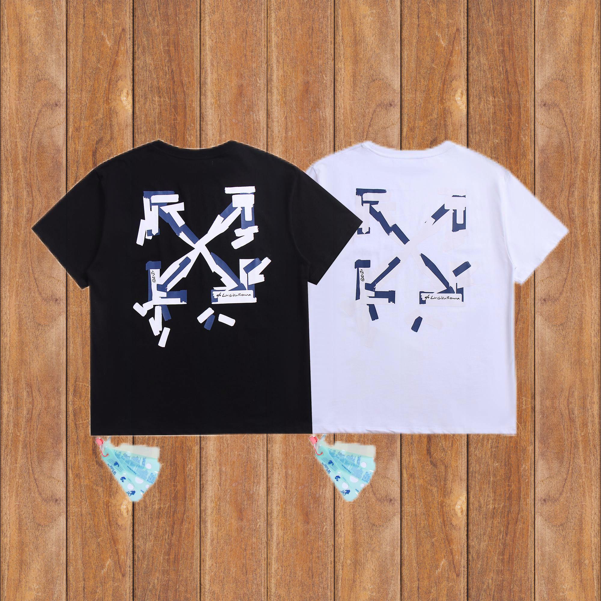 Off White T shirt High Street Men s T shirt Fashionable Cotton Round Neck Short Sleeve Top Tee Etsy