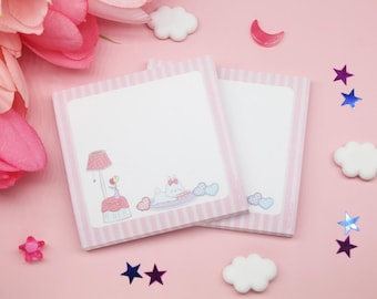 Bloco de notas adesivas Kawaii Bunny – Anotações aconchegantes, 7,6 cm x 7,6 cm
