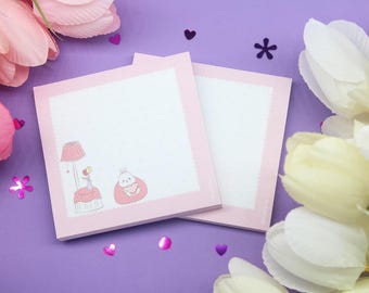 Bloco de notas adesivas com coelhinho – Rosa e kawaii, fabricado nos EUA