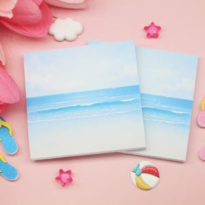 Serene Beach Sticky Note - Tranquil Ocean Memo Pad, Coastal Stationery for Office, School & Home, Gift for Beach Lovers, Summer Gift