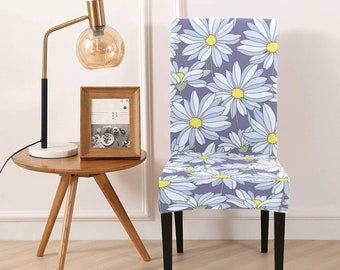 Blue White Flower Transform Your Dining Space: Printed Polyester Chair Cover