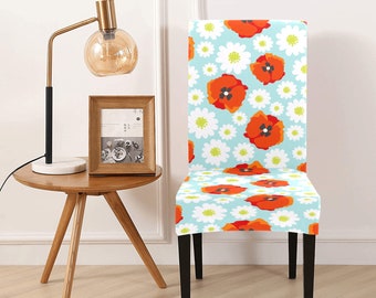 Flower Transform Your Dining Space: Printed Polyester Chair Cover