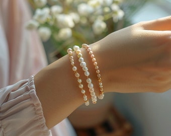 Freshwater pearls bracelet, Tiny pearlsMinimal jewelry,Tiny Small Pearls, Pearl Bracelet for Bridesmaids, Bridesmaid Gifts, Gift for Her