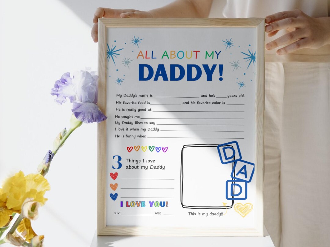 Father's Day Kids Activity: All About My Daddy Fill-in Printable (PDF ...