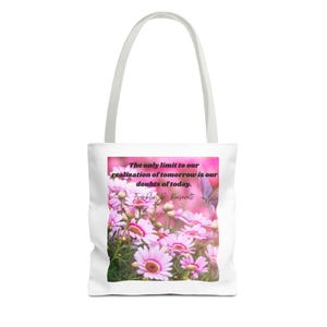Inspirierende Blumen Tragetasche, Motivation Zitat Tote, Einkaufstasche, Tote für Frauen, Geschenk für sie, All-Occasion Bag