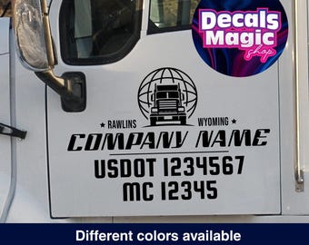 Custom US DOT Truck Decals: Company Name, Numbers, Logo