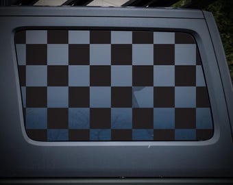 Checkered Flag Rear Quarter Window Decal for Jeep Wrangler JL 2-Door | Racing Vinyl Sticker