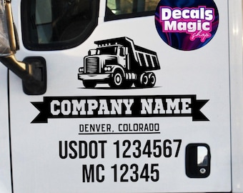 Calcomanías Personalizadas para Puertas de Camión con Número US DOT - Stickers de Vinilo Cumplimiento FMCSA (Par de 2)