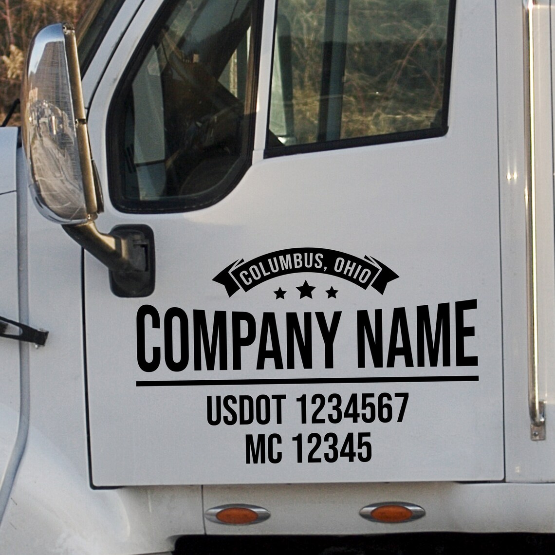 Custom US DOT Truck Decals: Company Logo, Door Lettering - Etsy
