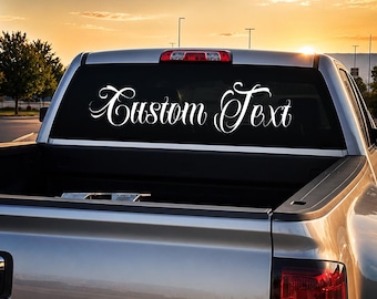 Custom Text Decal Fancy Cursive Font Personalized Name Vinyl Lettering with Swirls for Car Cup Tumbler Wall