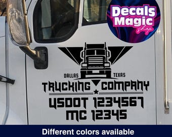Custom US DOT Truck Decal Company Logo Business Lettering 24x16 Vehicle Graphics Semi Commercial
