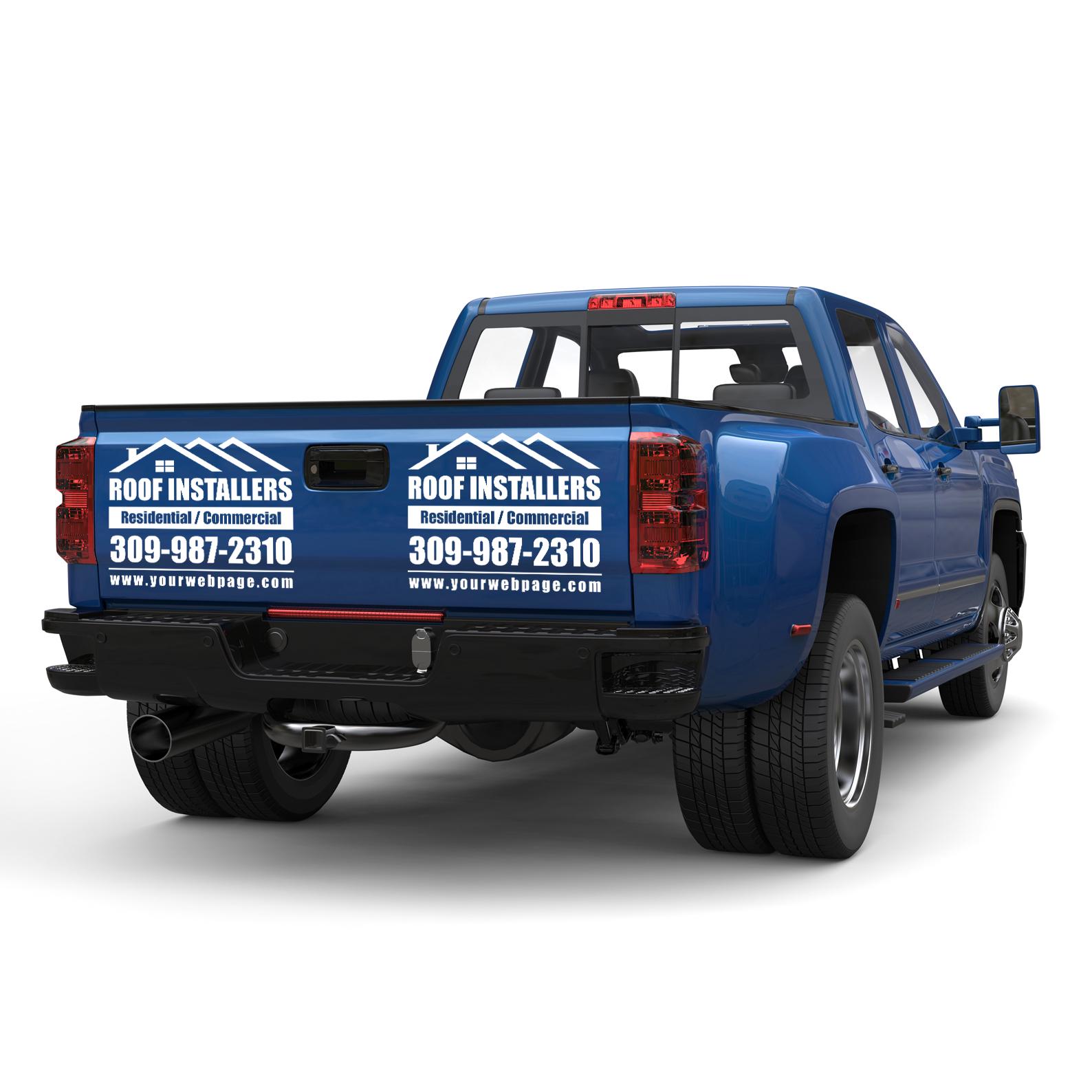 thumbnail image 2 of Personalised Builder / Roofer Vinyl Decal Sticker For Car Or Van – Glossy – Choose Your Text – Made In UK 2 of 6