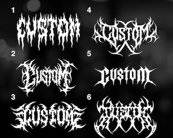 Custom Car Decal – Gothic Metal Windshield Sticker with Your Text