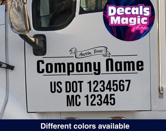 Pegatinas personalizadas para números USDOT: vinilo adhesivo permanente para camiones comerciales