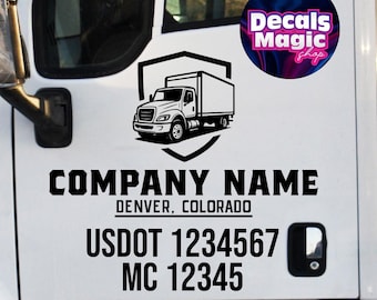 Custom USDOT Box Truck Door Decals: FMCSA Compliant Vinyl Stickers
