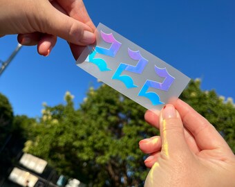 Calcomanía holográfica de vinilo con números de ángel: fuente inglesa antigua