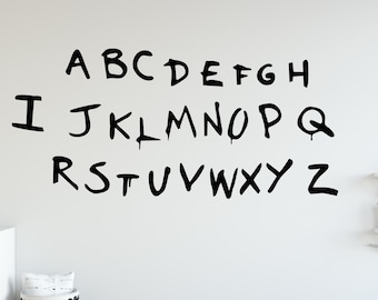 Stranger Things Inspired Alphabet Wall Decal - Separate Letters Easy Removable Vinyl Stickers