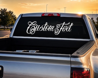 Custom Text Decal Tattoo Script Font Personalized Chicano Lettering Vinyl Sticker Windshield Banner Car Truck