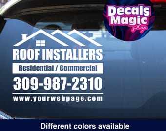 Custom Roofing Company Vinyl Decal Personalized Car Truck Business Sticker Contractor Logo