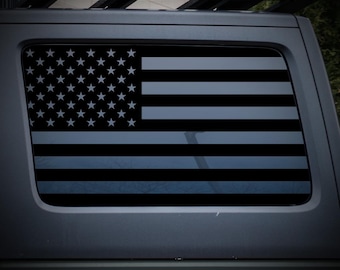 American Flag Blackout Decal Jeep Wrangler JL 2-Door Rear Quarter Window Vinyl Sticker
