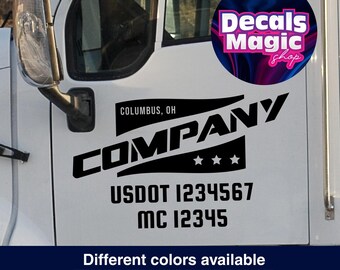 USDOT MC Number Truck Decals - DOT Compliance Lettering Set for Commercial Fleet Vehicles