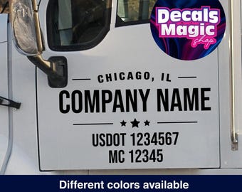 Calcomanías de vinilo personalizadas del Departamento de Transporte de los Estados Unidos (USDOT): Letras para camiones de cumplimiento federal (paquete de 2)