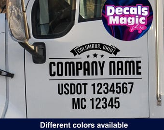 USDOT Door Decals Custom Vinyl Lettering Commercial Truck Fleet Vehicle Identification Weatherproof Adhesive