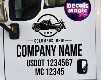 Calcomanías USDOT Personalizadas | Nombre de Empresa, Número MC, Vinilo Cumple FMCSA para Puertas de Camión, Flota, Tráilers y Hotshots